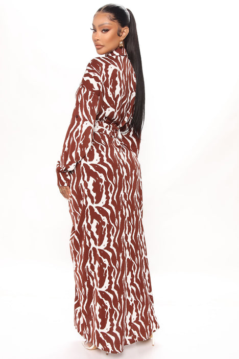 Safari print maxi dress online