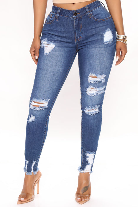 Follow The Leader Skinny Jeans Dark Denim