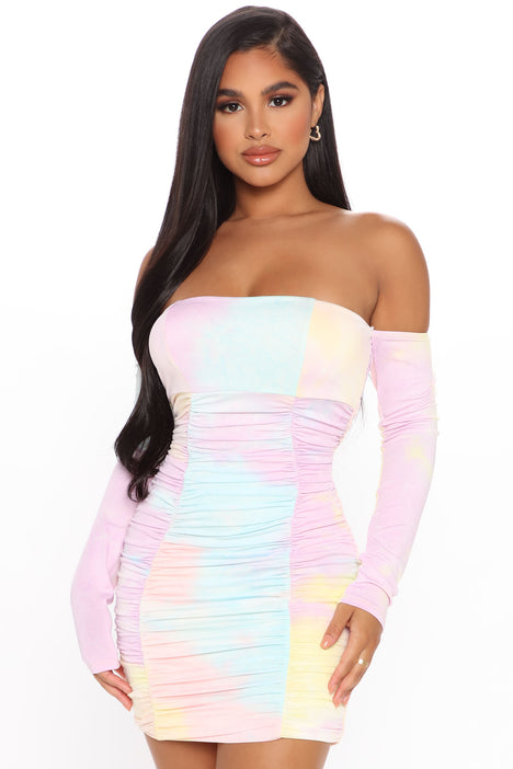 Tie dye bodycon dress fashion cheap nova