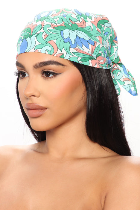Can t Stop Me From Blooming Head Scarf Green combo