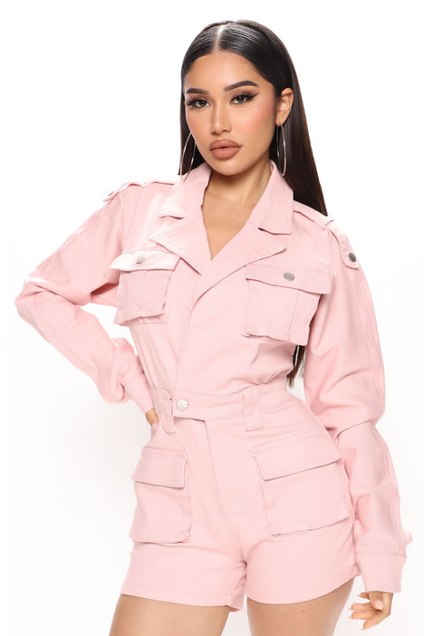 Pink hot sale cargo playsuit