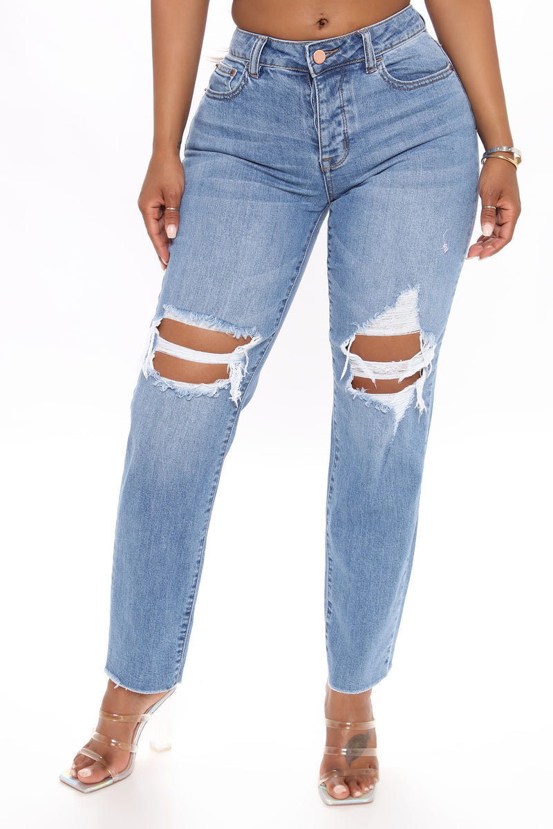 No Need To Distress Straight Leg Jeans - Medium Wash | Fashion Nova ...