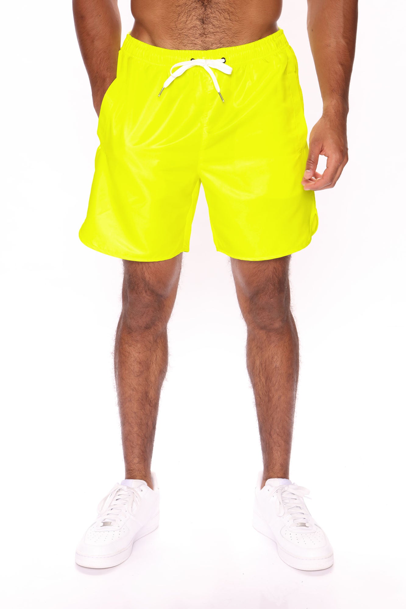 Neon yellow mens swim trunks 2025