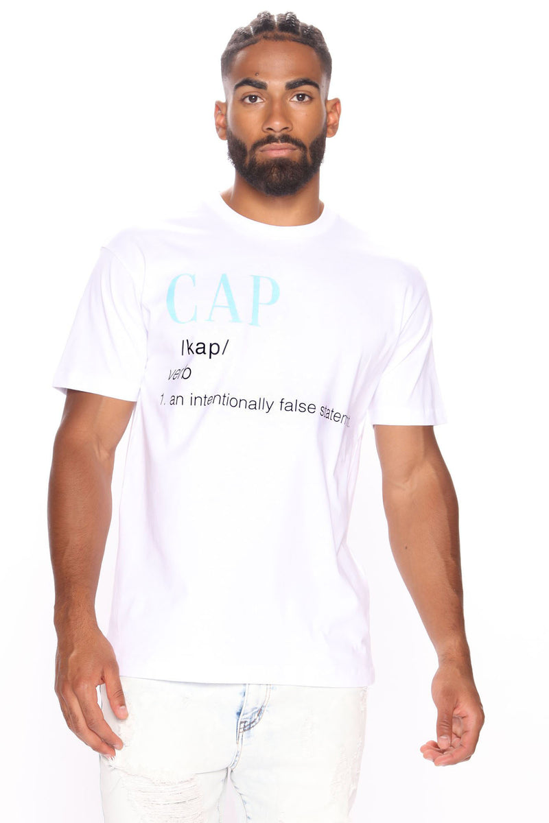 Cap Definition Short Sleeve Tee White Fashion Nova, Mens Graphic