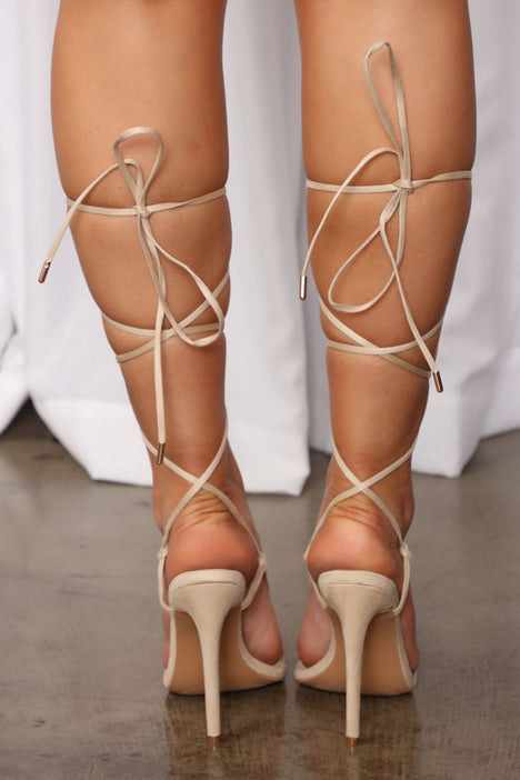 Here She Comes Heeled Sandals Nude Fashion Nova Shoes