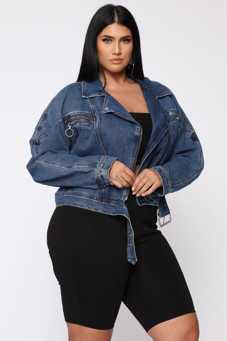 Fashion nova black best sale jean jacket