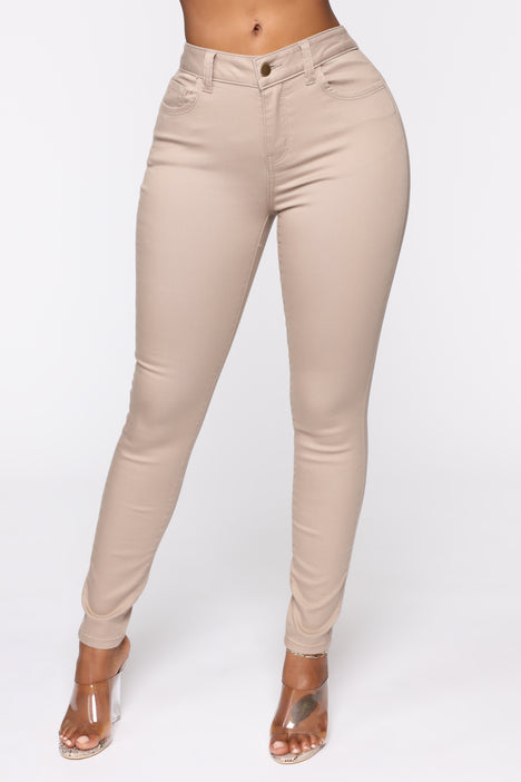 Casual Day Skinny Pants - Khaki, Fashion Nova, Pants