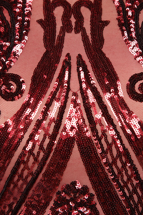 Unforgettable Romance Sequin Dress Burgundy Fashion Nova