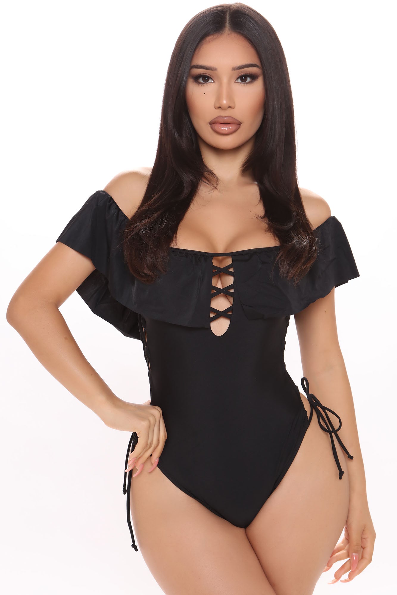 Fashion nova black bathing suit sale