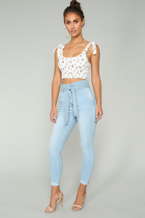 Rhapsody paper bag jeans top