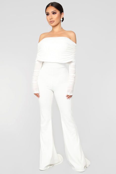 Kendall Ruched Jumpsuit White