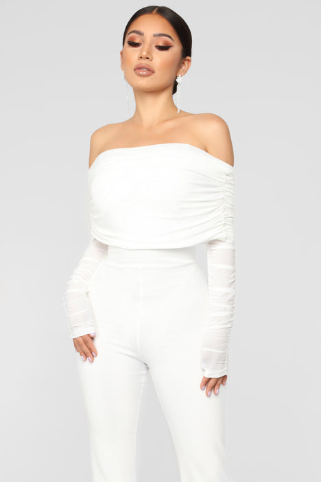 Kendall ruched jumpsuit best sale fashion nova