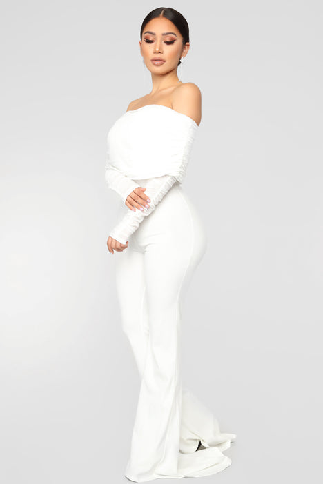 Kendall Ruched Jumpsuit White