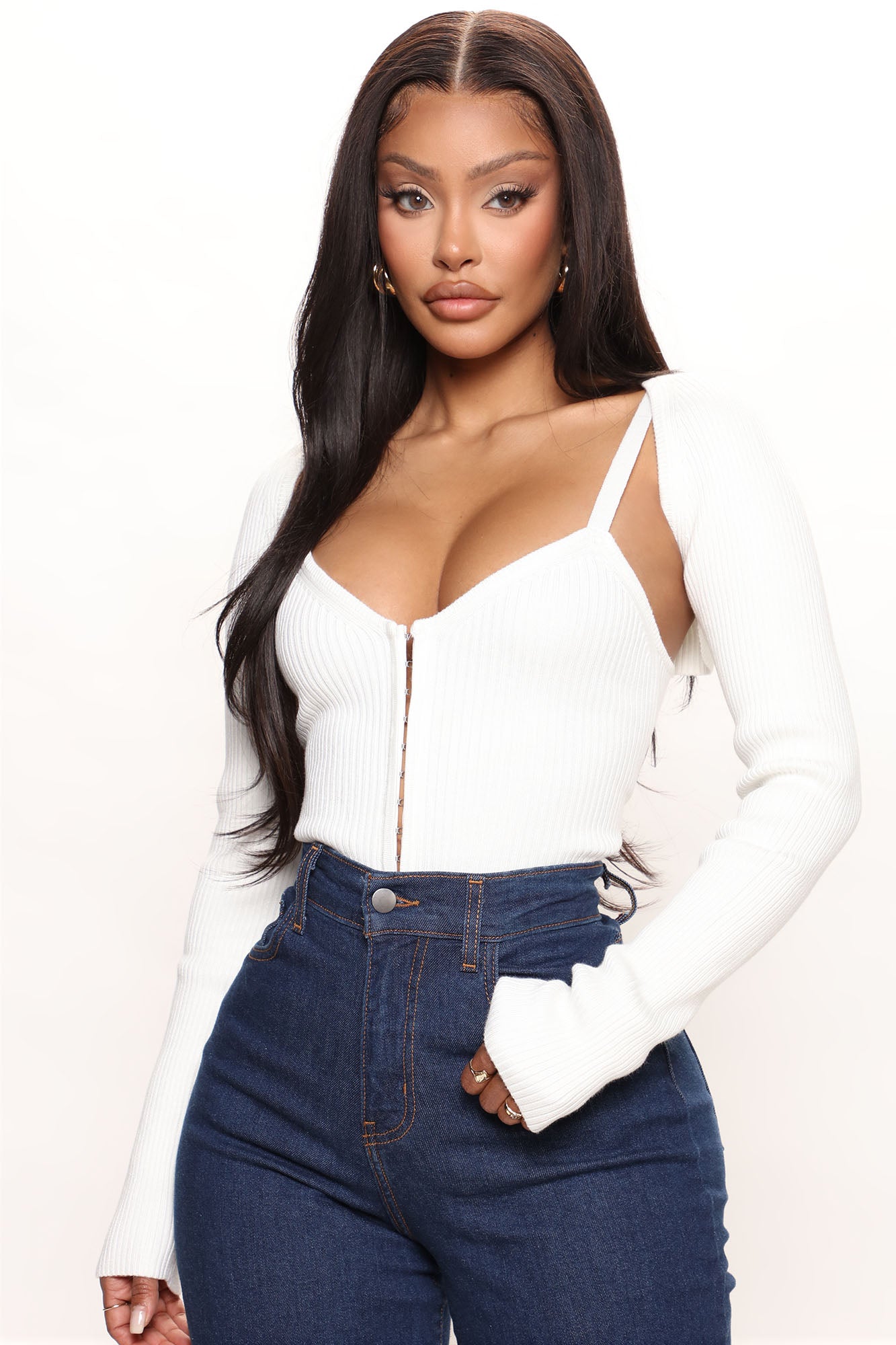 White sale shrug sweater