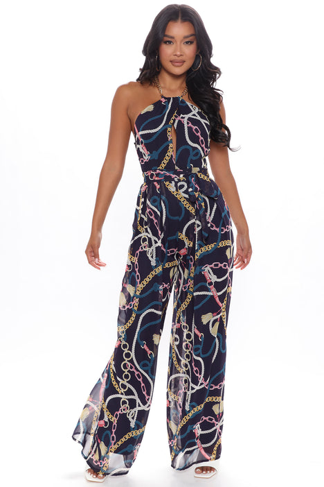 All In Chains Jumpsuit Navy Fashion Nova Jumpsuits Fashion Nova