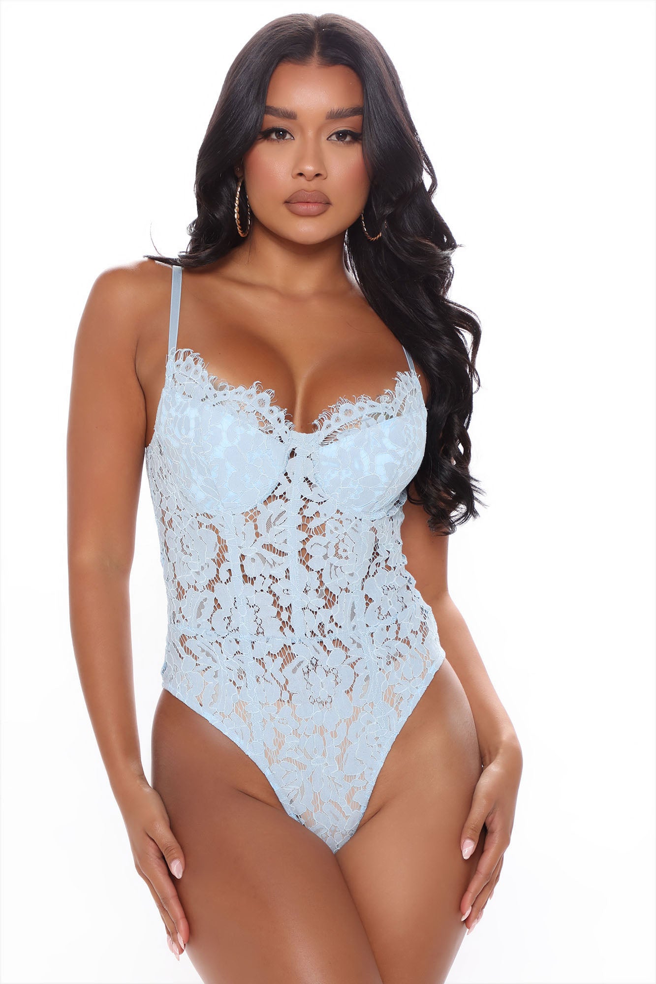 Light blue top lace bodysuit