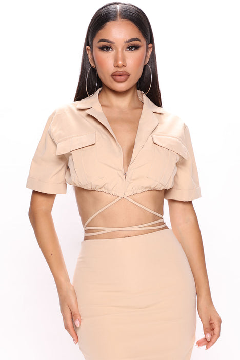 Khaki skirt outlet fashion nova