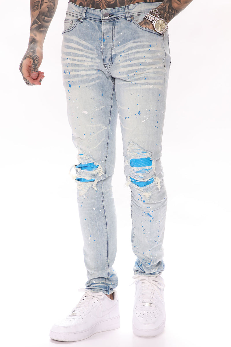 What It Is Paint Splatter Skinny Jeans - Light Wash | Fashion Nova ...