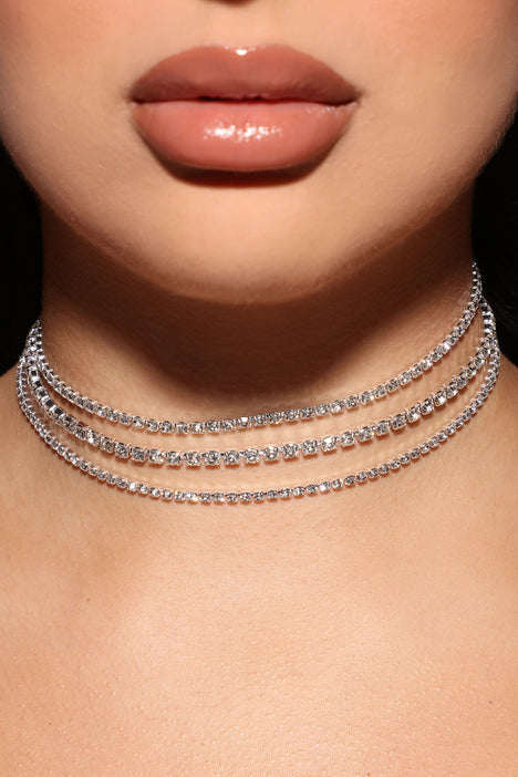 Best In The Game 3 Piece Choker Set - Silver, Fashion Nova, Jewelry