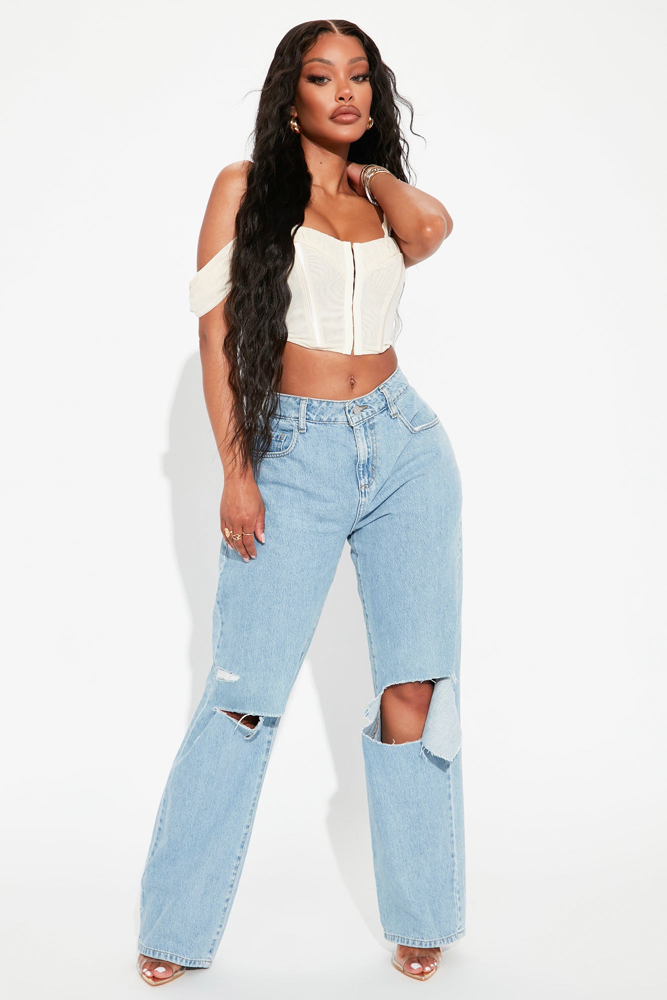 Fashion nova shop cut up jeans