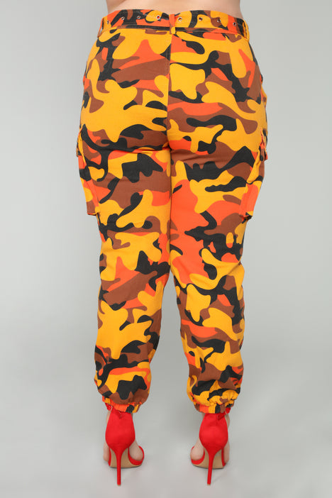 Fashion nova camo pants orange new arrivals