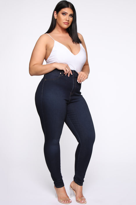Flex Game Strong Super High Rise Skinny Jeans Dark Blue Wash