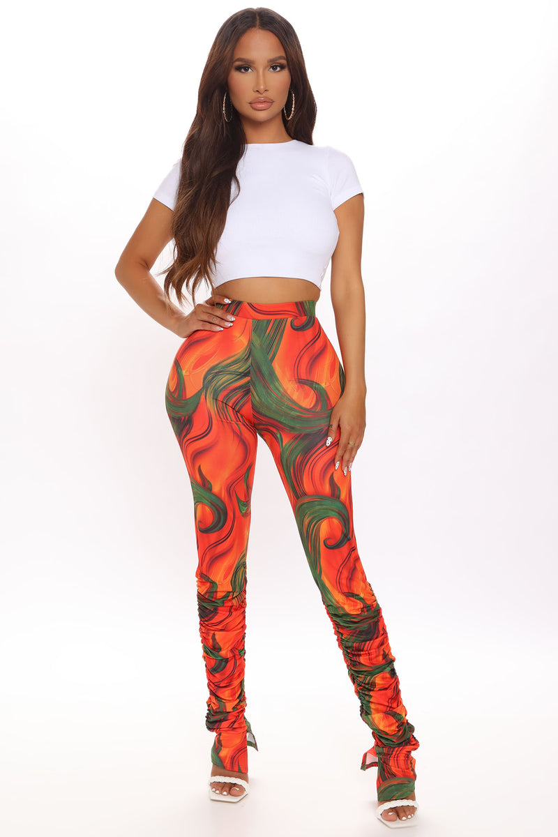 Into The Groove Stacked Pant - Orange/combo | Fashion Nova, Pants ...