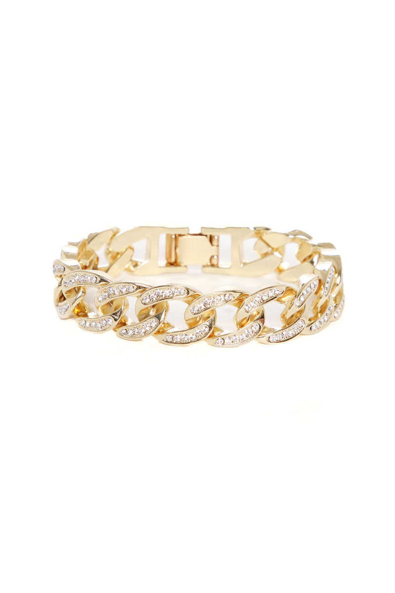 Iced Out 15mm Cuban Link Bracelet - Gold | Fashion Nova, Mens Jewelry ...