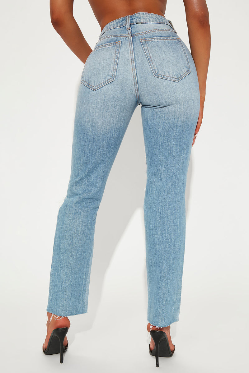 Have Good Game High Rise Straight Jeans - Light Blue Wash | Fashion ...