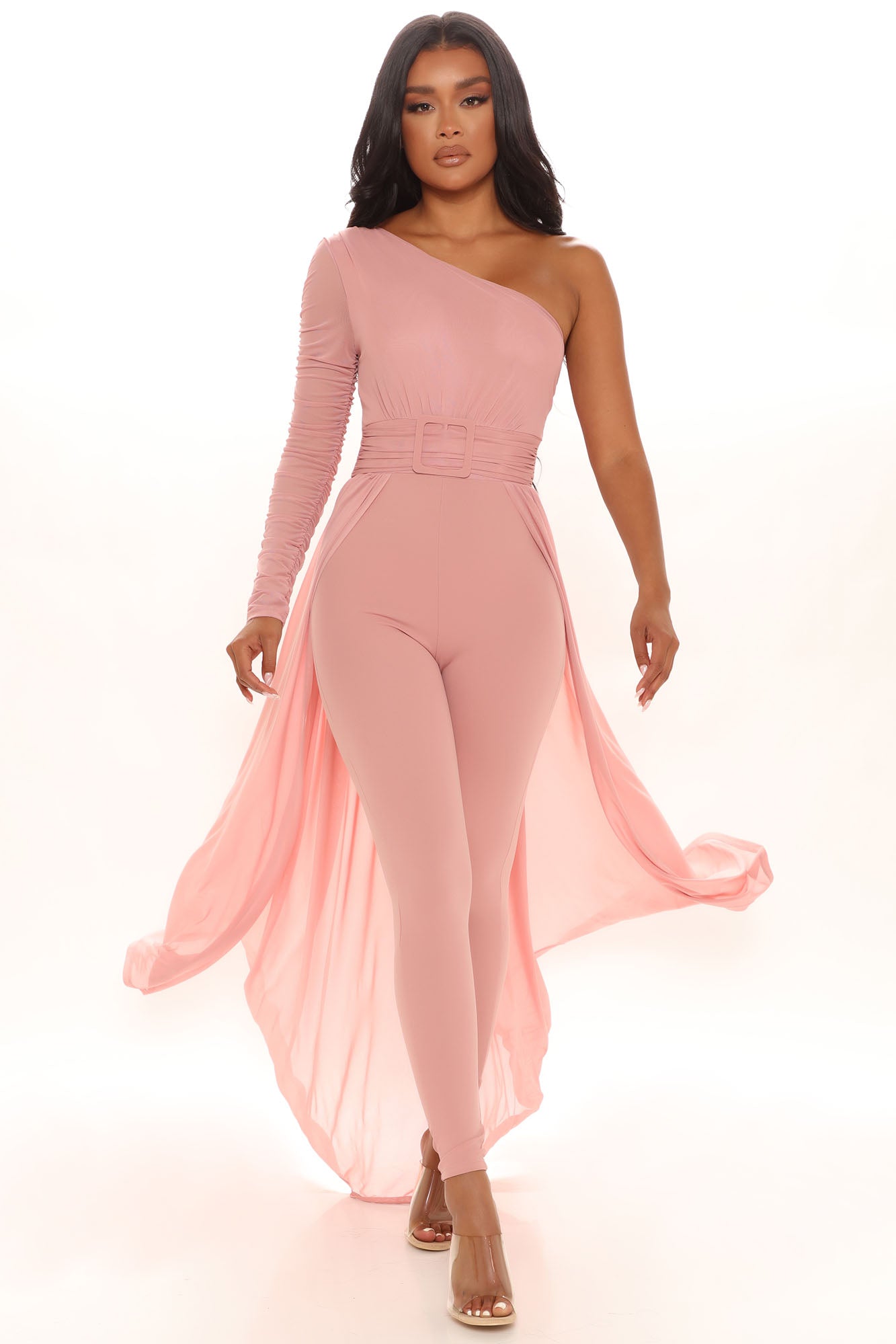 Better Be Sure Mesh Jumpsuit Mauve