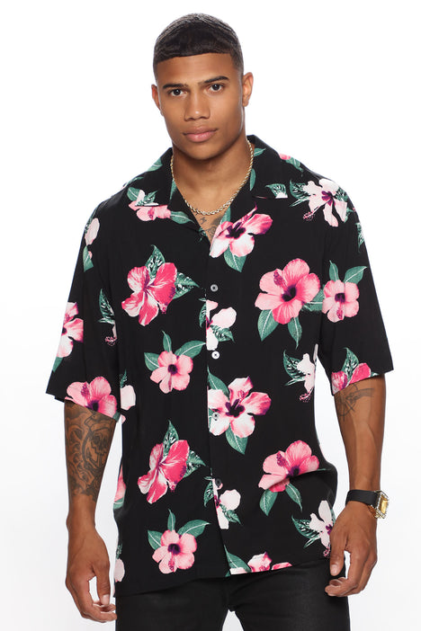 Hawaiian button sales up shirt