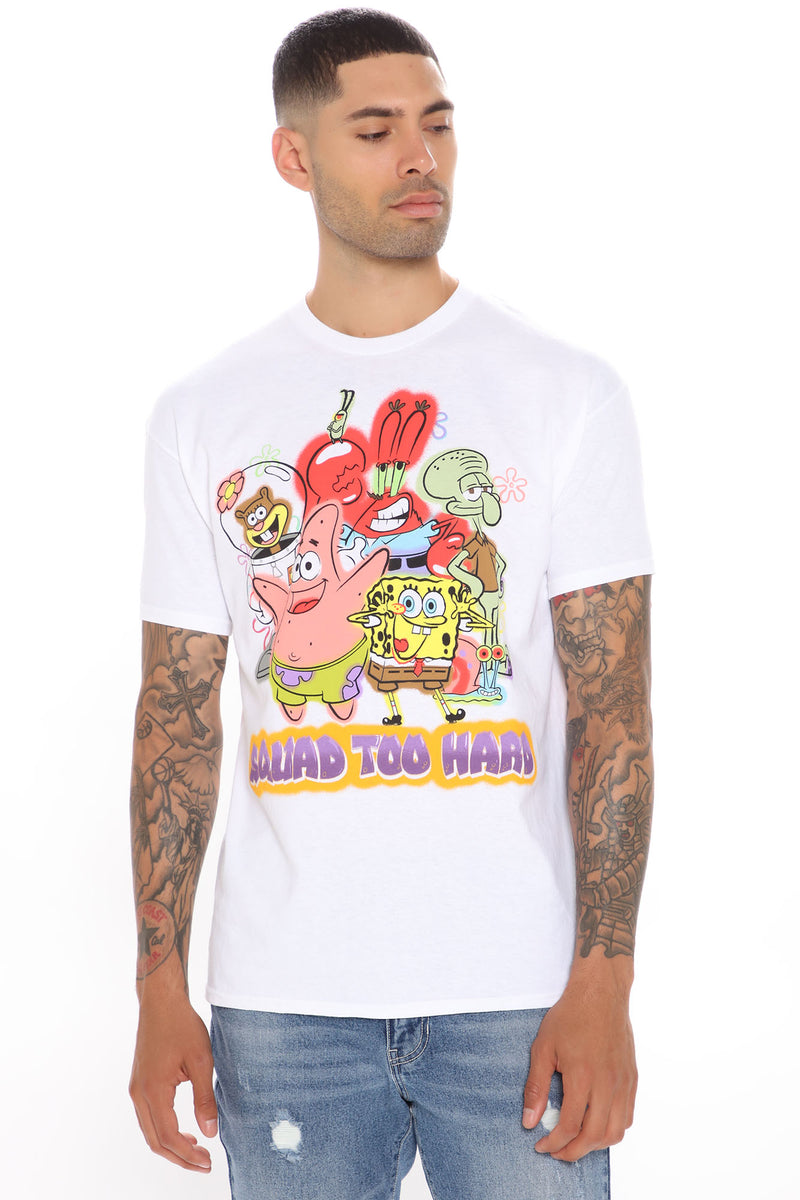 Spongebob Squad Too Hard Short Sleeve Tee - White | Fashion Nova, Mens ...