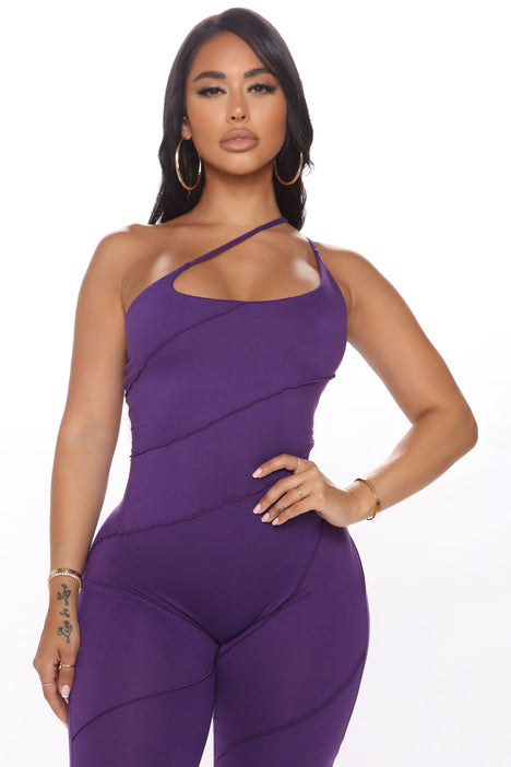 Fashion nova outlet purple jumpsuit