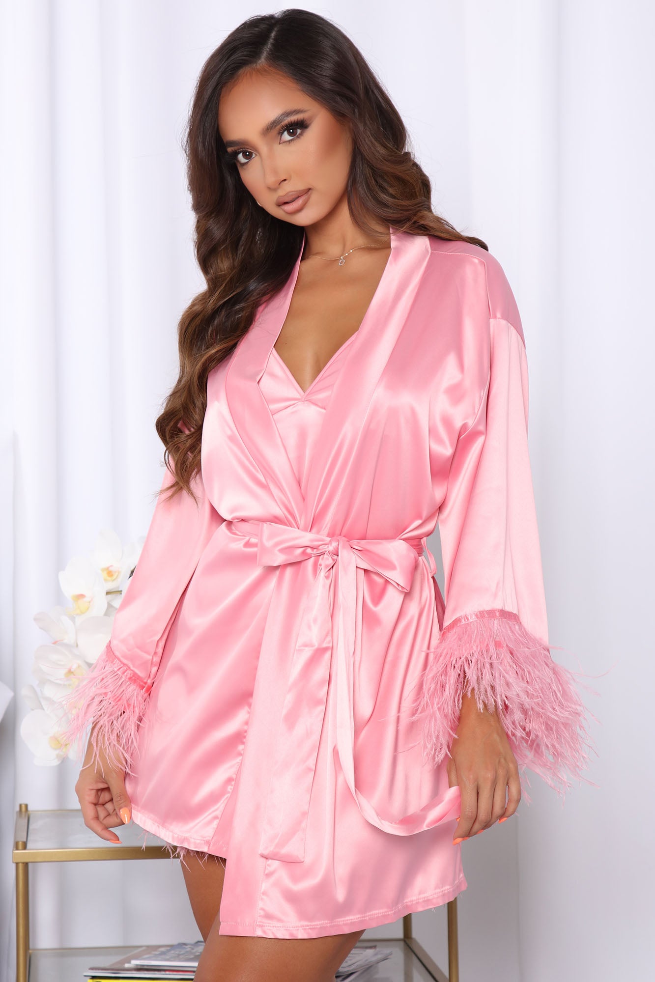 Dusty Pink Satin Robe, Sleepwear & Onesies