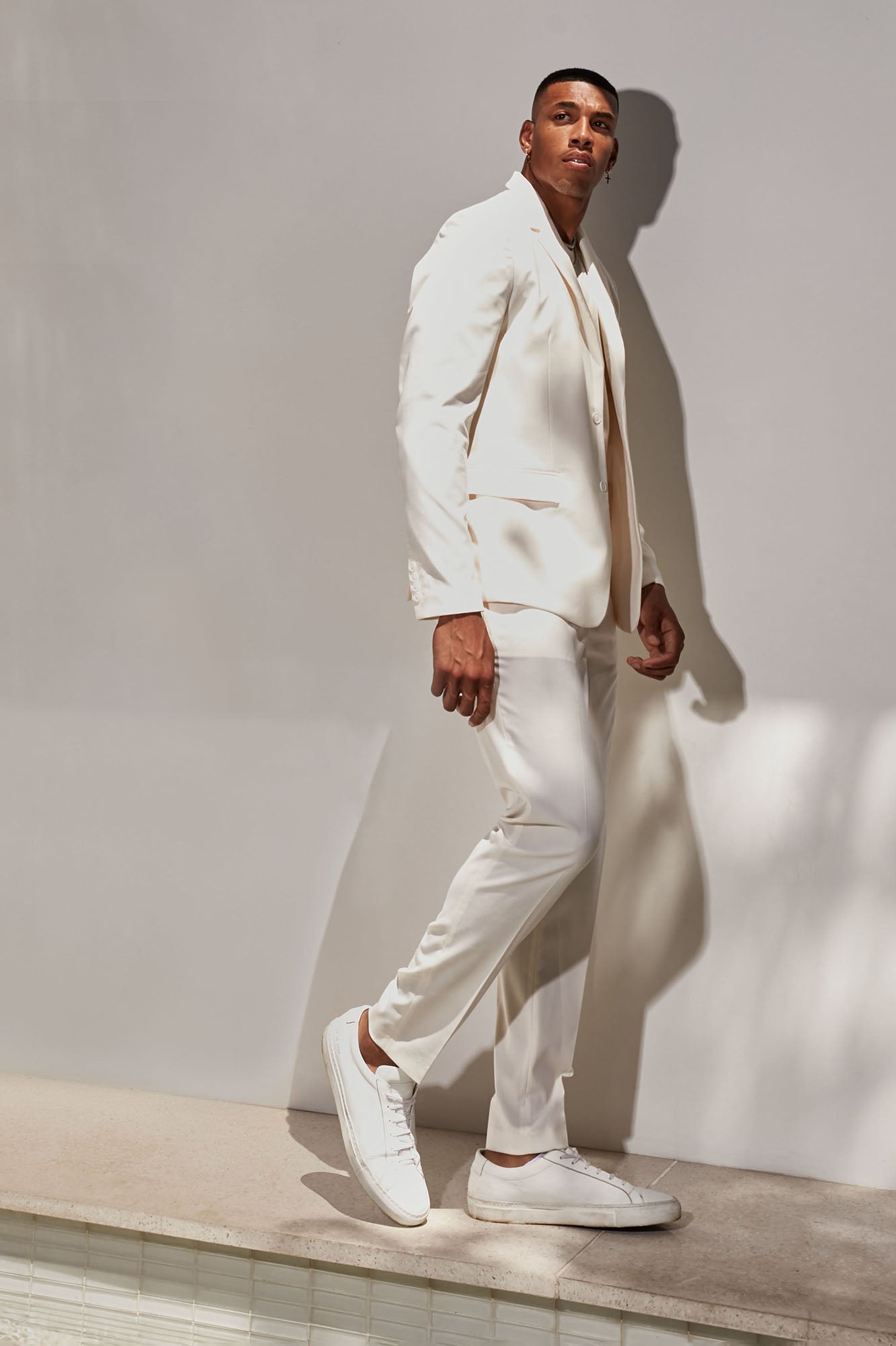 The Modern Stretch Slim Trouser - Off White