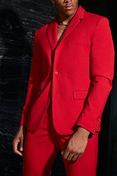 Red suit best sale jacket mens