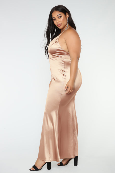 Decadence Satin Dress Champagne