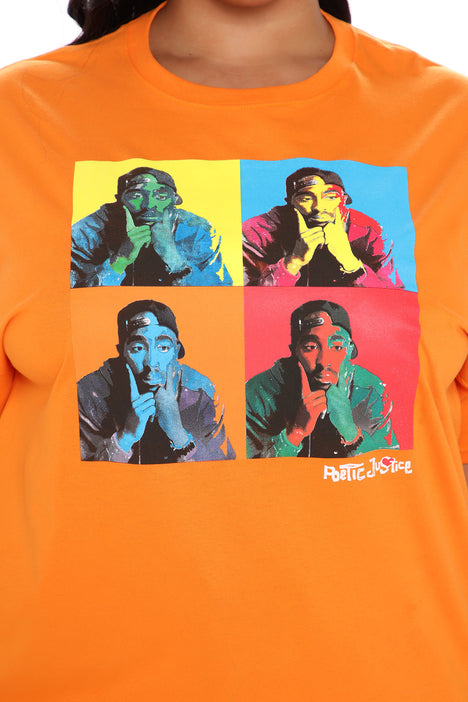 Orange poetic justice best sale shirt