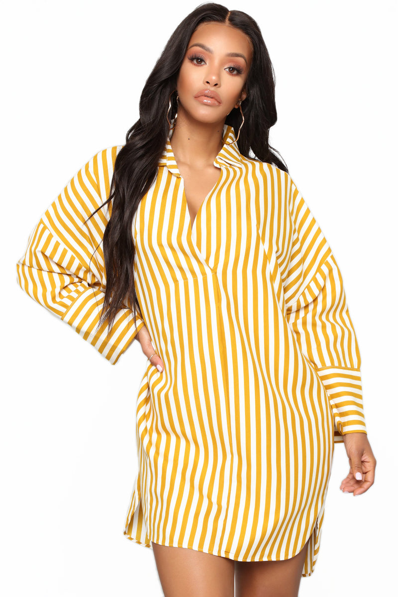 Underlying Meaning Stripe Tunic - Mustard | Fashion Nova, Dresses ...