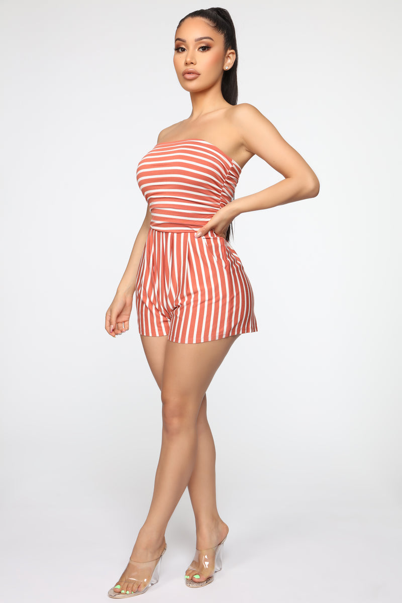 Anchors Up Striped Romper - Dark Blush | Fashion Nova, Rompers | Fashion Nova