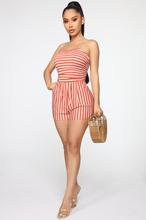 Striped jumpsuit fashion top nova