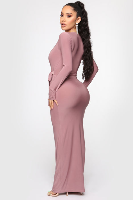Vivi Maxi Wrap Dress Mauve