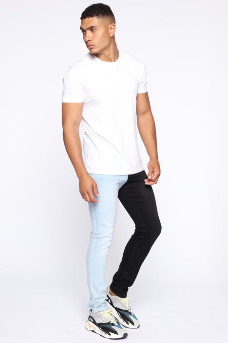 Two Tone Skinny Jeans Black combo