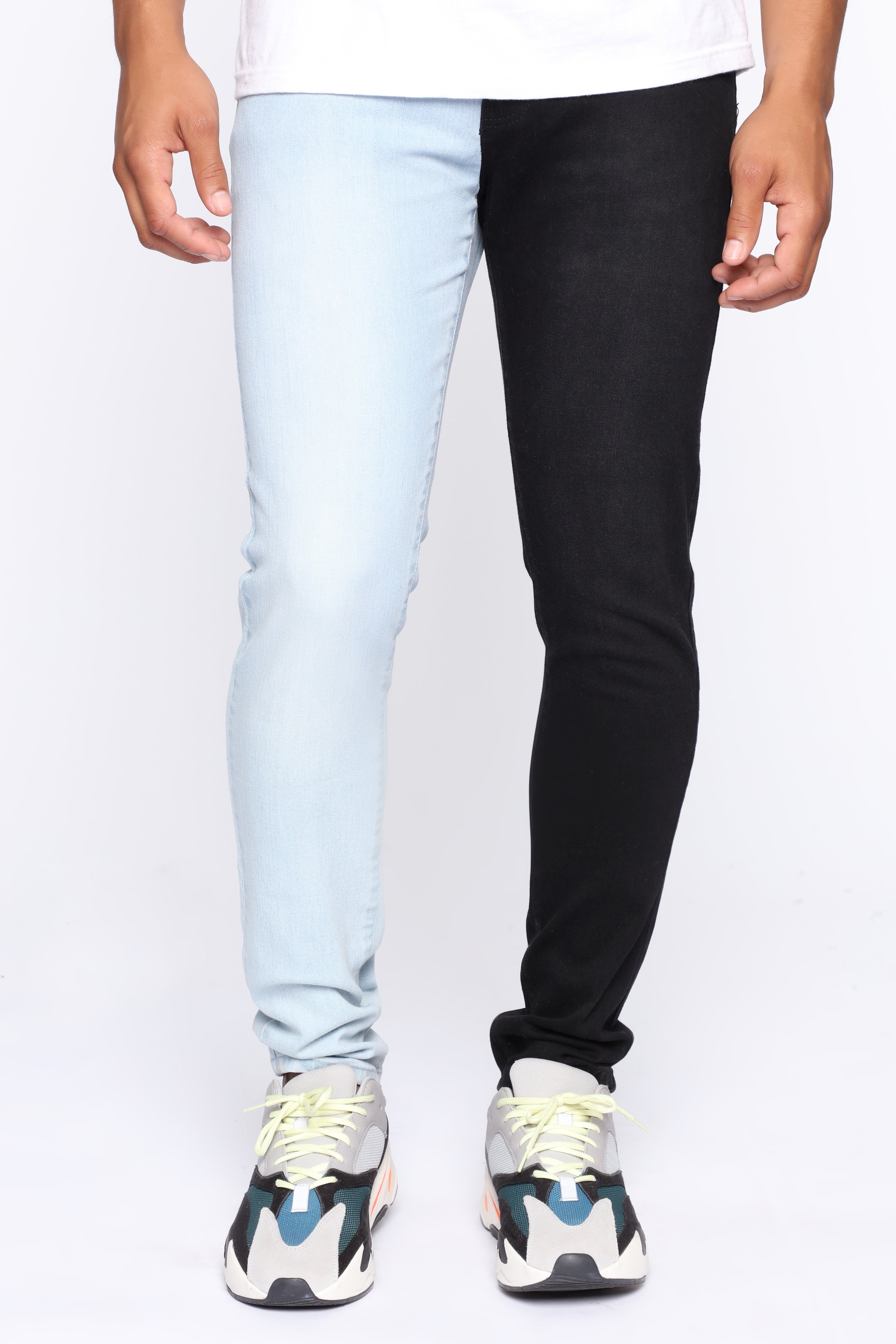 Two tone cheap skinny jeans mens