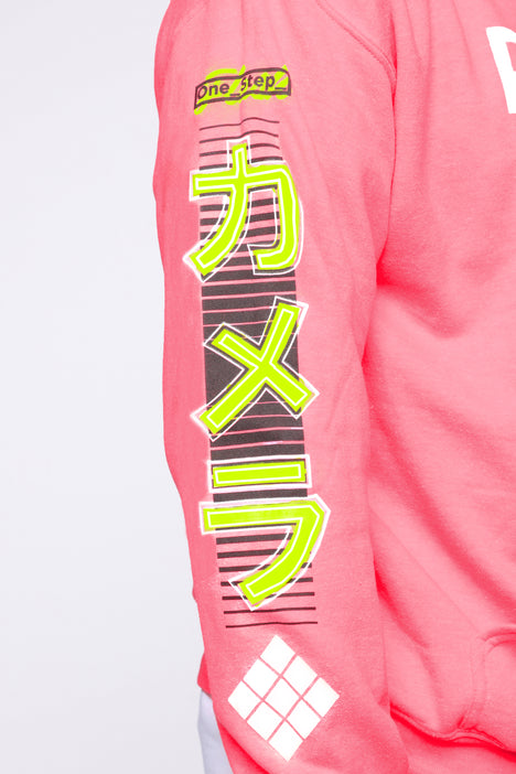 One Step Polaroid Hoodie NeonPink Fashion Nova Mens Graphic