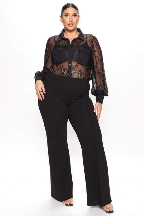 Amara Lace Shirt Black Fashion Nova Shirts Blouses