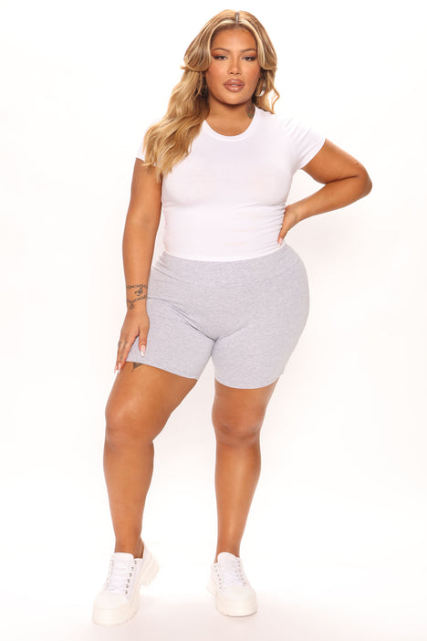 Grey biker deals shorts outfit