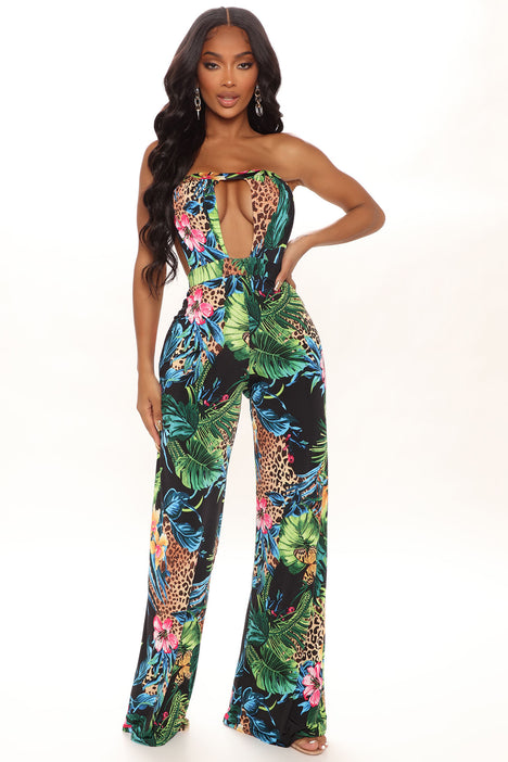 Fashion nova tropical jumpsuit hotsell
