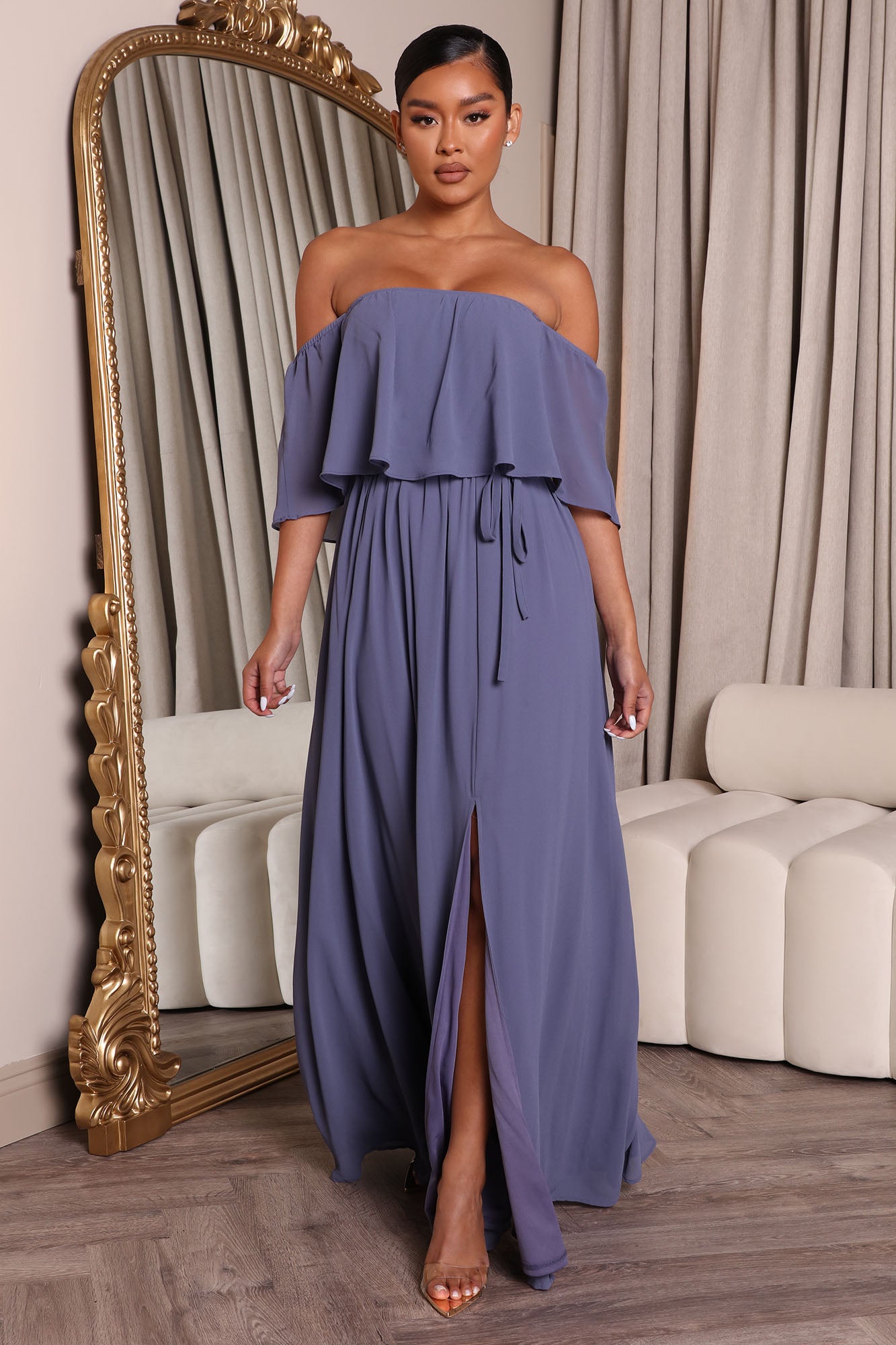 Right By Your Side Maxi Dress Slate Blue Fashion Nova Dresses