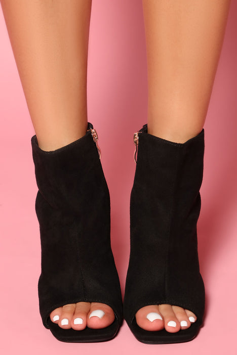 Black peep toe booties sales